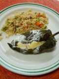Chiles rellenos de frijoles con queso
