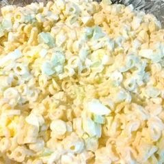 A picture of Grandma's Macaroni Salad.
