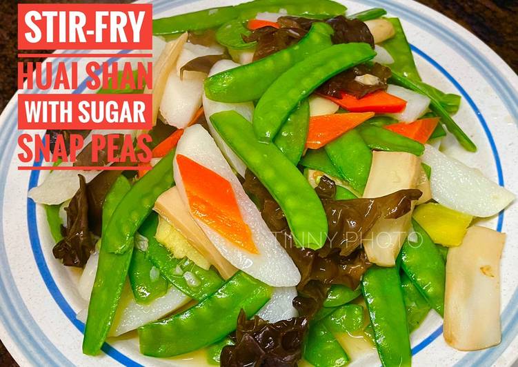 Resep Stir-fry Huai Shan with Sugar Snap Peas, Enak