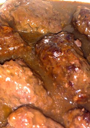 A picture of Juicy Salisbury Steak.