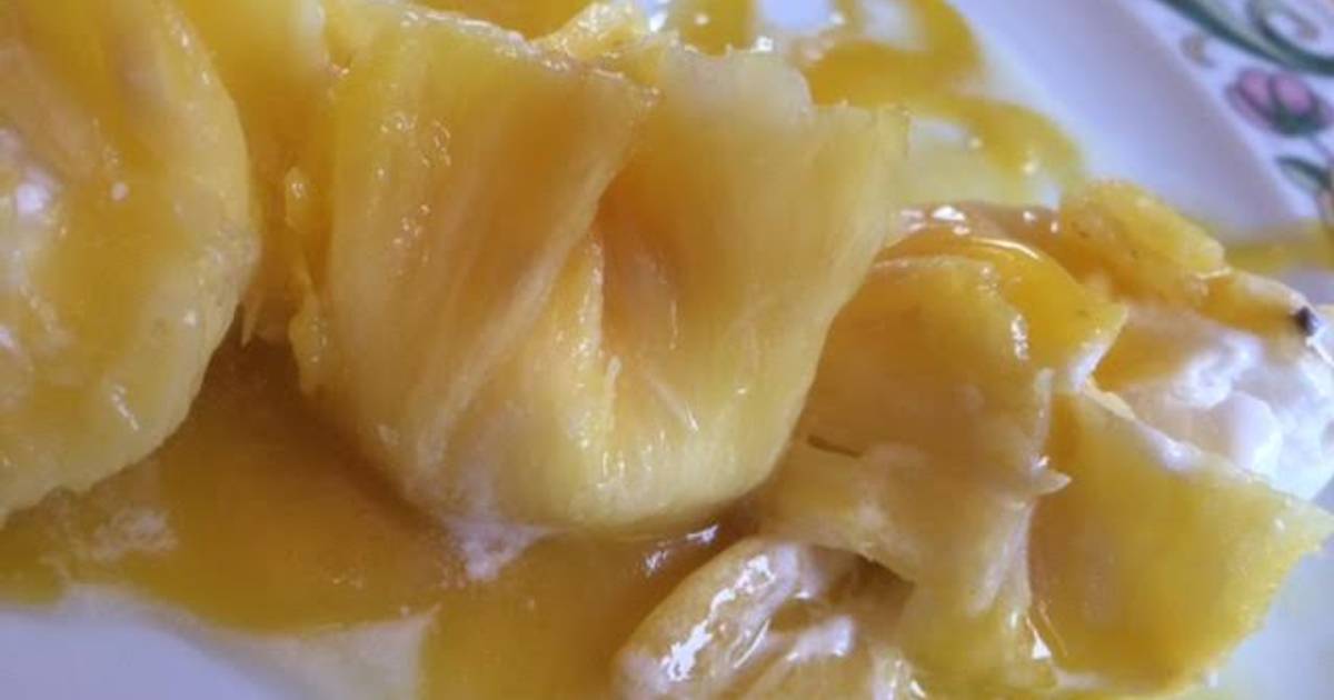 Delicias de piña y coco en salsa de mango Receta de Estela- Cookpad