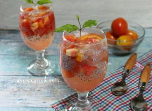Foto resep Es tomat selasih #PR_EsBuah