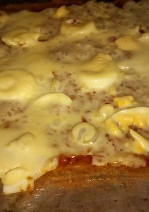 Una foto de Pizza de harina integral con muzzarella