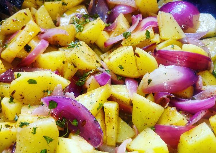 Recipe of Homemade Aloo Pyaz Ki Sabzi