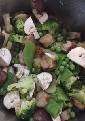 A picture of Hey, Pesto! Sausage and Vegetable Stew with a twist!.