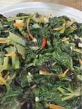 Tumis daun kledek sawi pahit vegan