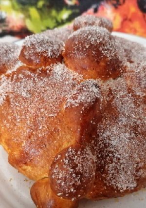 Una foto de Pan de muerto en freidora de aire