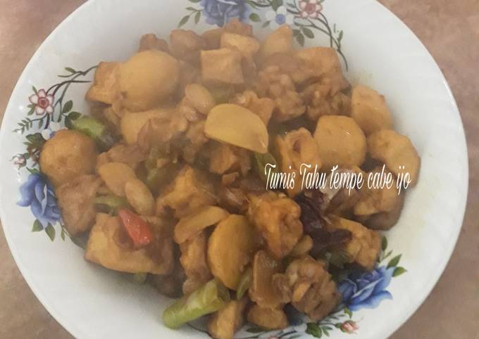 Standar Cara mudah memasak Tumis tahu tempe cabe ijo  sedap