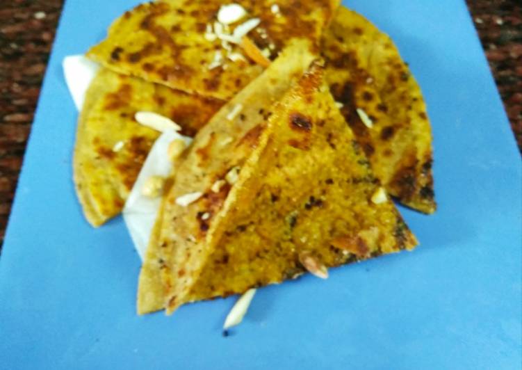 Meetha wheat parantha from leftover desi ghee waste