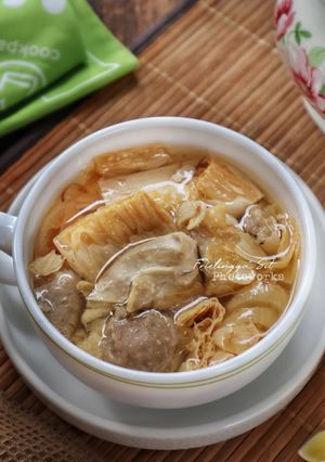 Foto resep Sup Ayam Bakso-Kembang Tahu