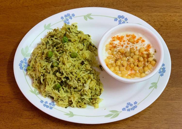 Palak pulao (spinach rice)