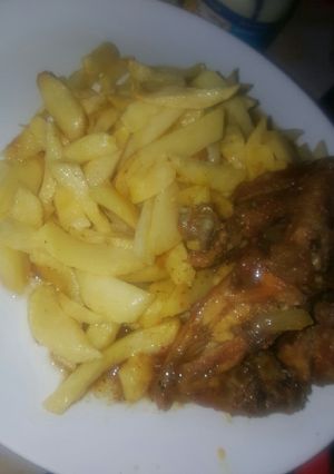 Soyayyan dankali da kaza ainihin hoton girkin