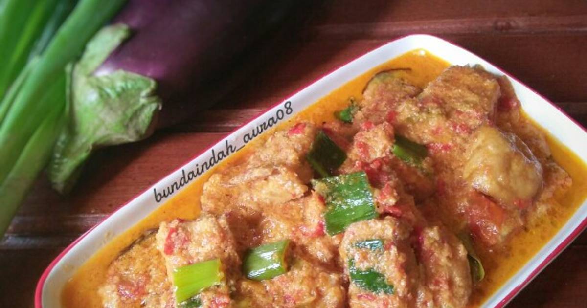 Resep Terong Siram Kuah Santan Pedas Oleh Bundaindah Aura08 Cookpad