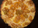 Tarta de ricota, duraznos y mantequilla de maní