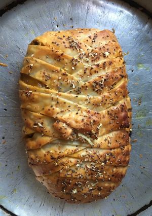 Una foto de Strudel de espinaca y champiñones