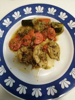 Una foto de Conejo con verduras