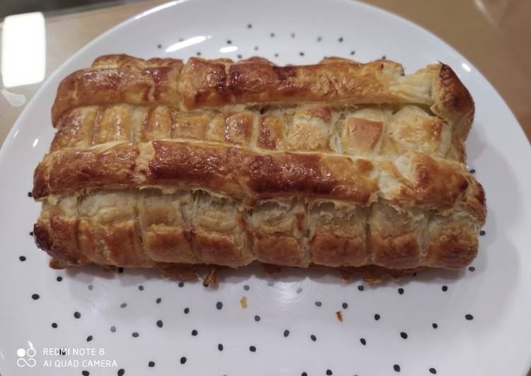 Trenza de hojaldre de chocolate