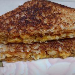 A picture of Leftover Kaddu (pumpkin) Tandoori Mayonnaise Sandwich.