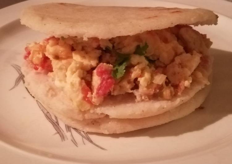 How to Make Homemade Arepa Rellena con Perico