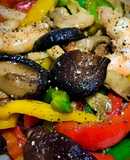 Ớt chuông xào tôm nấm