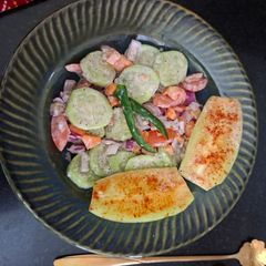 A picture of Malai Cucumber Salad/ Refreshing Creamy Cucumber Salad 🥗.