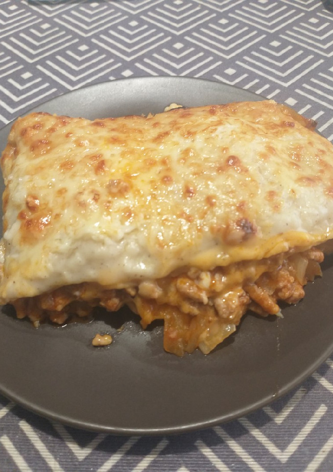 Una foto de Lasaña de carne y queso 😋