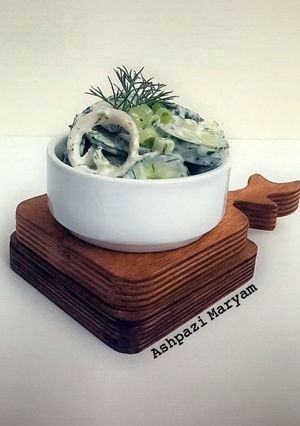 عکسی از دستور سالاد خیار و پیازچه🥗