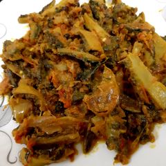 A picture of Karela Masala۔😋😋😋.