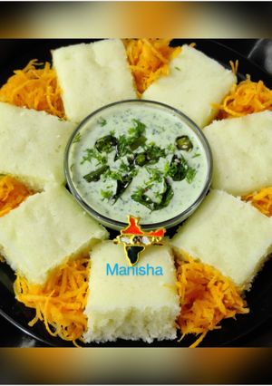 A picture of Rava Dhokla (Tricolour).