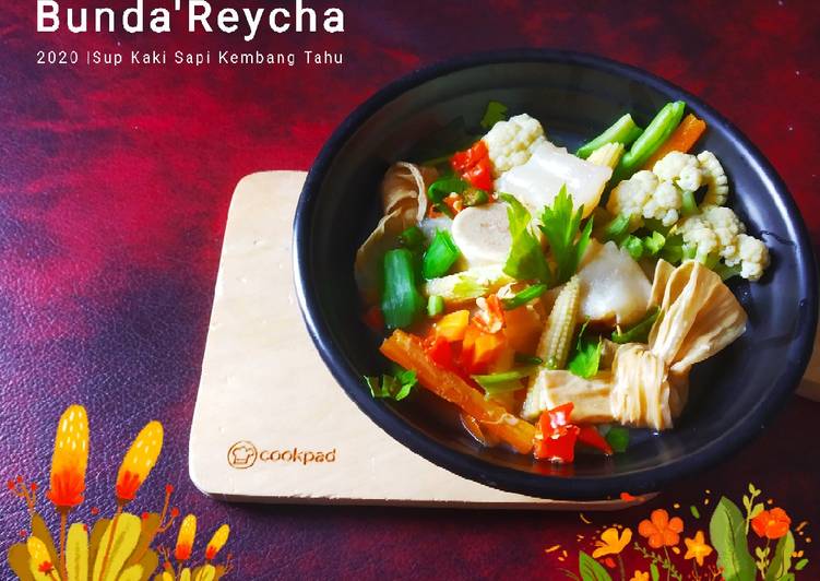 langkah menggodok 🍲 Sup Kaki Sapi kembang Tahu yang puas