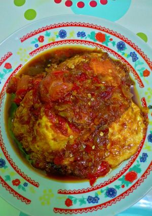Foto resep Telor ceplok pedas manis