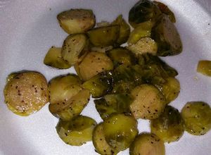 Una foto de Col brusela en el horno