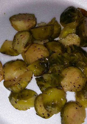 Una foto de Col brusela en el horno
