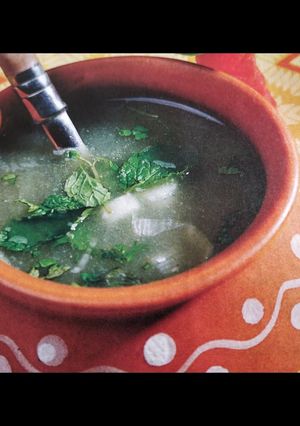 A picture of Lauki soup / bottlegourd soup.