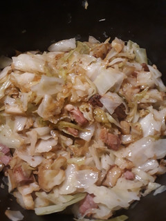 A picture of Cabbage with Ham.