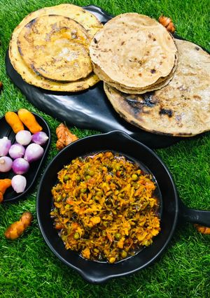 A picture of Fresh turmeric sabzi.