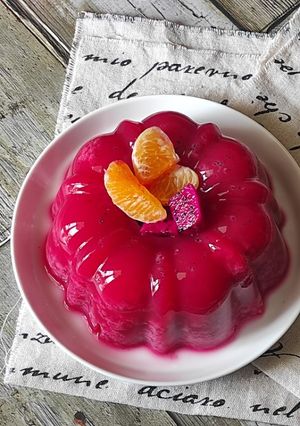 Foto resep Puding Merah Buah Naga
