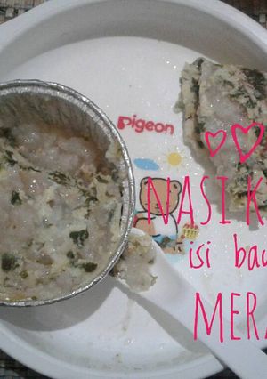 Foto resep Nasi kukus isi bayam merah (MPASI 9m +)