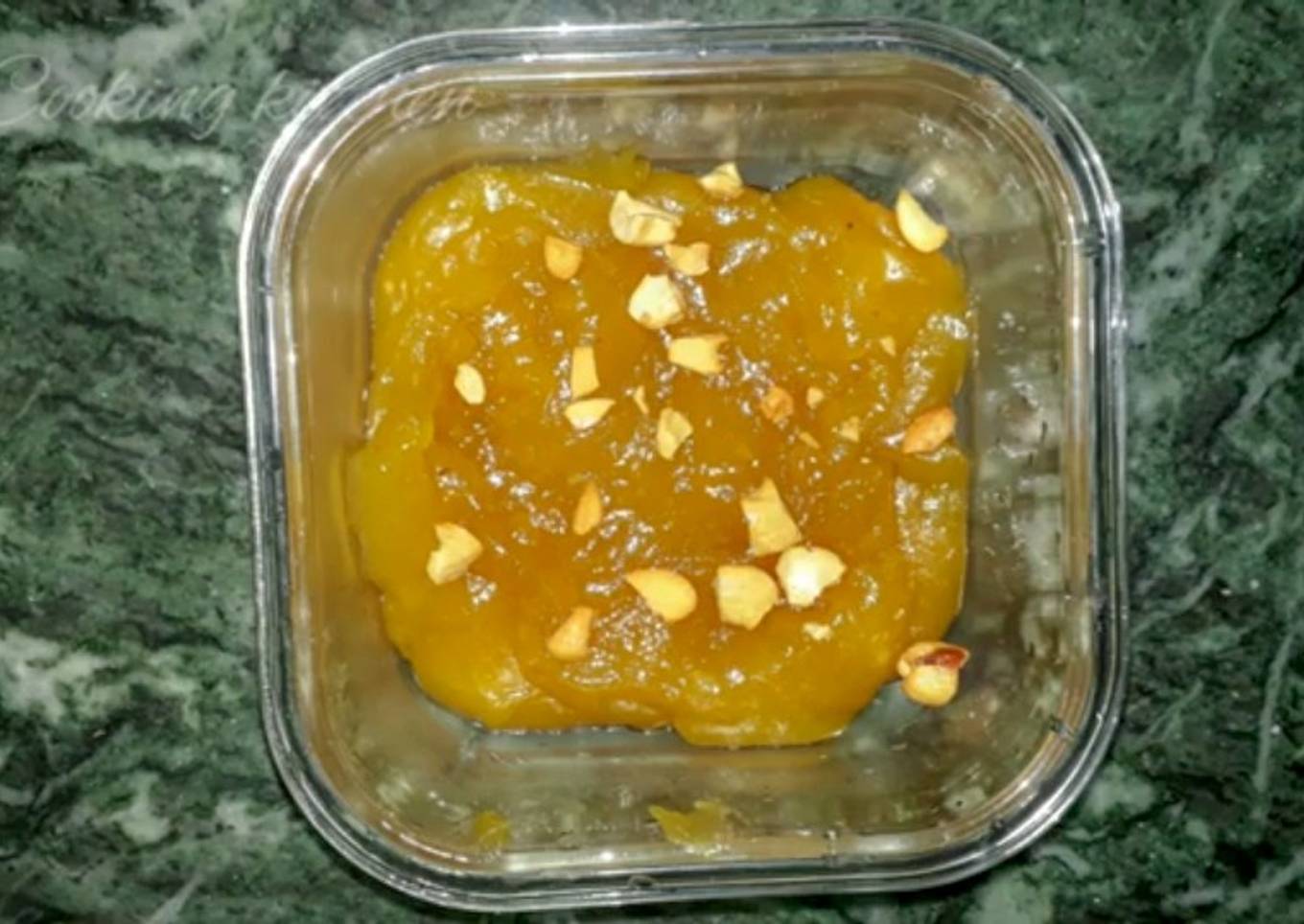 Mango wheat halwa