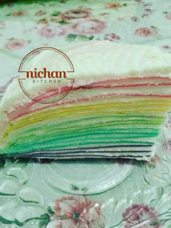 Foto resep Mille Crepes Rainbow