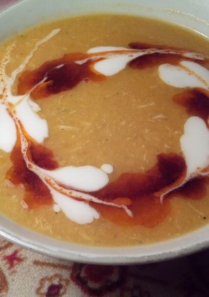صورة لوصفة حساء العدس الاحمر