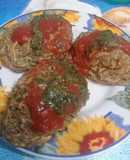 CROQUETAS DE ZUCHINI con salsa fileto y pesto