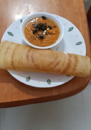 A picture of Yellow Mungdal Dosa (No Rice Dosa).