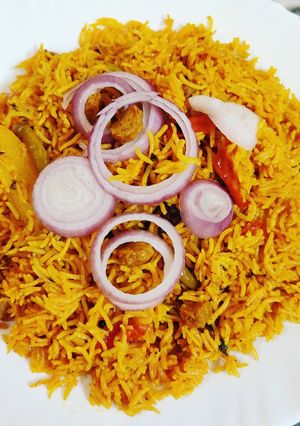 A picture of Aloo Soya Pulao.