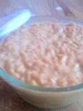 Arroz con leche y algarrobina