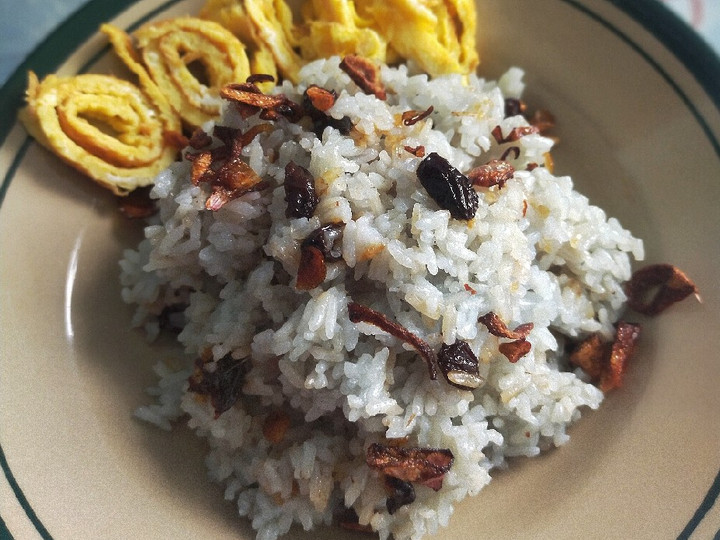 Cara Membuat Nasi minyak Melayu Deli versi bunga telang Yang Mudah
