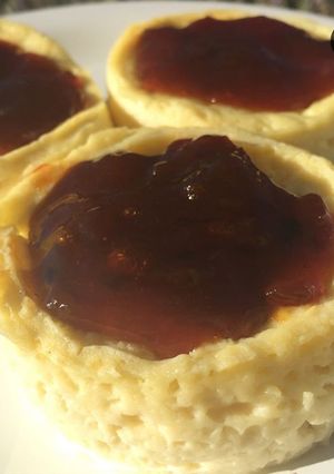 Una foto de Mini cheesecakes al microondas