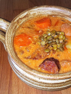 Lencseleves kolbásszal recept fotója