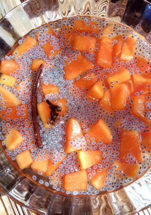 Foto resep Es buah pepaya selasih simpel
