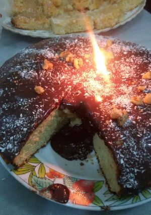 صورة لوصفة كيكه مع صوص الشوكولاه